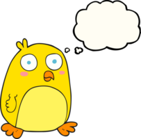 hand drawn thought bubble cartoon bird png