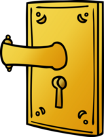 hand drawn gradient cartoon doodle of a door handle png