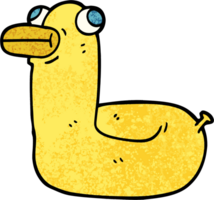 grunge texturé illustration dessin animé jaune anneau canard png