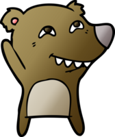 urso de desenho animado mostrando os dentes png