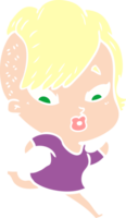 flat color style cartoon surprised girl png