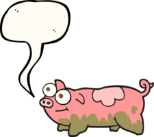 mão desenhado discurso bolha desenho animado porco png