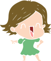 flat color style cartoon happy woman png