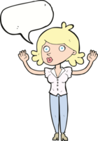 cartoon woman surrendering with speech bubble png