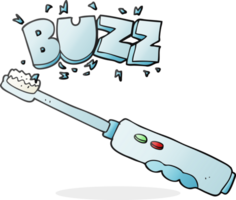 hand- getrokken tekenfilm zoemend elektrisch tandenborstel png