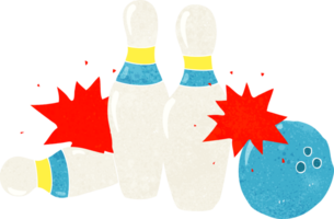 boule de bowling et quilles de dessin animé png