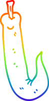 rainbow gradient line drawing of a cartoon red hot chilli pepper png