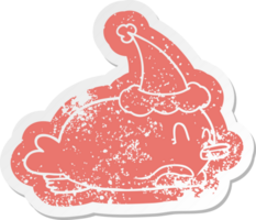 penguin lying on belly wearing santa hat png