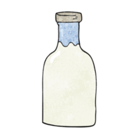 hand textured cartoon milk bottle png