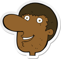 sticker of a cartoon happy male face png
