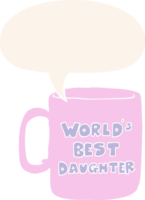 worlds best daughter mug with speech bubble in retro style png