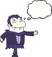 hand drawn thought bubble cartoon vampire png