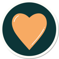 sticker of tattoo in traditional style of a heart png