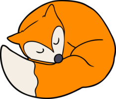 tekenfilm slapen vos png