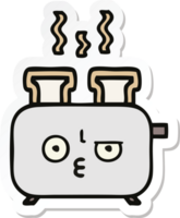 sticker of a cute cartoon of a toaster png