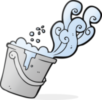 hand drawn cartoon cleaning bucket png