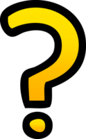 gradient shaded cartoon of a question mark png