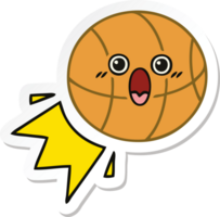 sticker of a cute cartoon basketball png