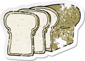 distressed sticker of a cartoon sliced bread png