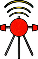 retro grunge structuur tekenfilm van een satelliet png