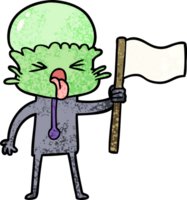 seltsame Cartoon-Alien-Flagge png