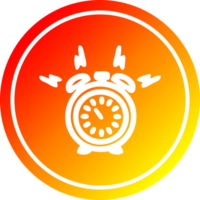 alarme relógio circular ícone com caloroso gradiente terminar png