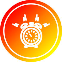 alarm klok circulaire icoon met warm helling af hebben png