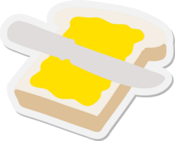 gebutterte Scheibe Toastaufkleber png