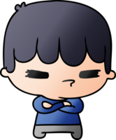 gradient cartoon illustration of a kawaii cute cross boy png