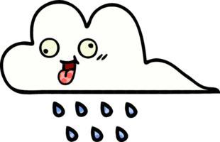 komisk bok stil tecknad serie av en regn moln png
