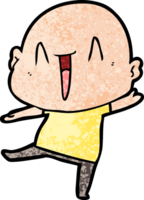 happy cartoon bald man png