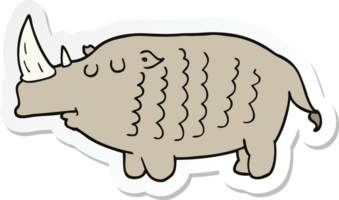 klistermärke av en tecknad serie noshörning png