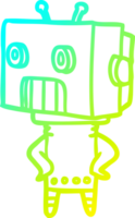 cold gradient line drawing of a cartoon robot png