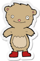 sticker of a cartoon teddy bear wearing boots png