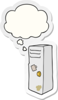 cartoon locker with thought bubble as a printed sticker png