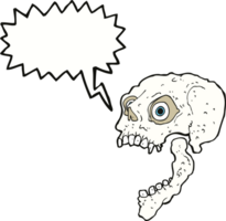 cartoon scary skull with speech bubble png