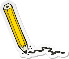 sticker of a cartoon pencil png