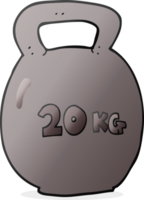 Hand gezeichnet Karikatur 20kg Kessel Glocke png