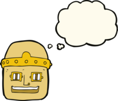 cartoon robot head with thought bubble png