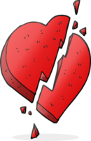 mano disegnato cartone animato rotto cuore simbolo png