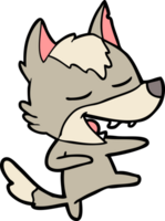 loup de dessin animé en riant png