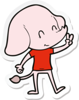 adesivo de um elefante fofo de desenho animado png