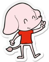 sticker of a cute cartoon elephant png