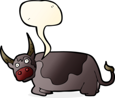 tecknad serie tjur med Tal bubbla png