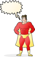 Cartoon-Superheld mit Sprechblase png