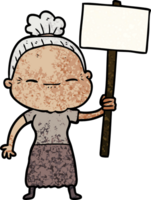 Cartoon friedliche alte Frau png