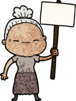 cartoon peaceful old woman png