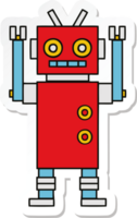 sticker of a cute cartoon dancing robot png