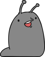 cartoon illustration of a cute kawaii slug png