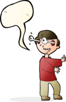 cartoon boy with popping out eyes with speech bubble png